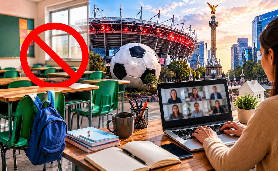 Brugada anuncia que NO habrá clases en primarias, secundarias y prepas el 11 de junio por el Mundial; promueven el home office. Foto IA
