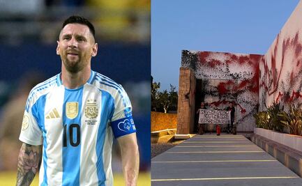 Activistas climáticos pintan de rojo y negro la mansión de Messi en Ibiza