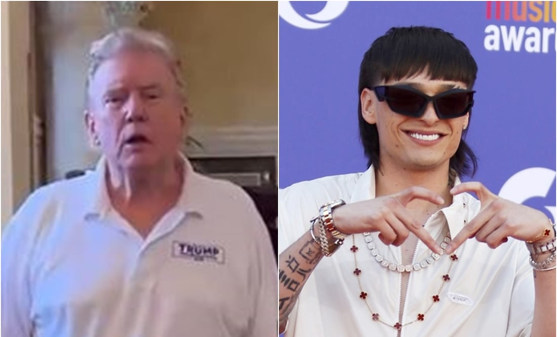 Donald Trump sorprende con nuevo look, ¿al estilo Peso Pluma? VIDEO. Foto: X/EFE