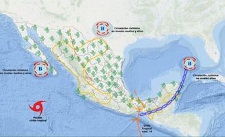 Alerta: depresión tropical frente a México podría convertirse en huracán esta semana