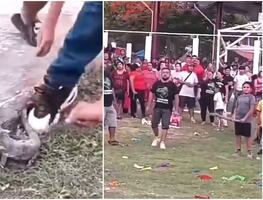 Indignación en Campeche: niños rompen piñatas con animales vivos dentro en 'fiesta tradicional'. VIDEO