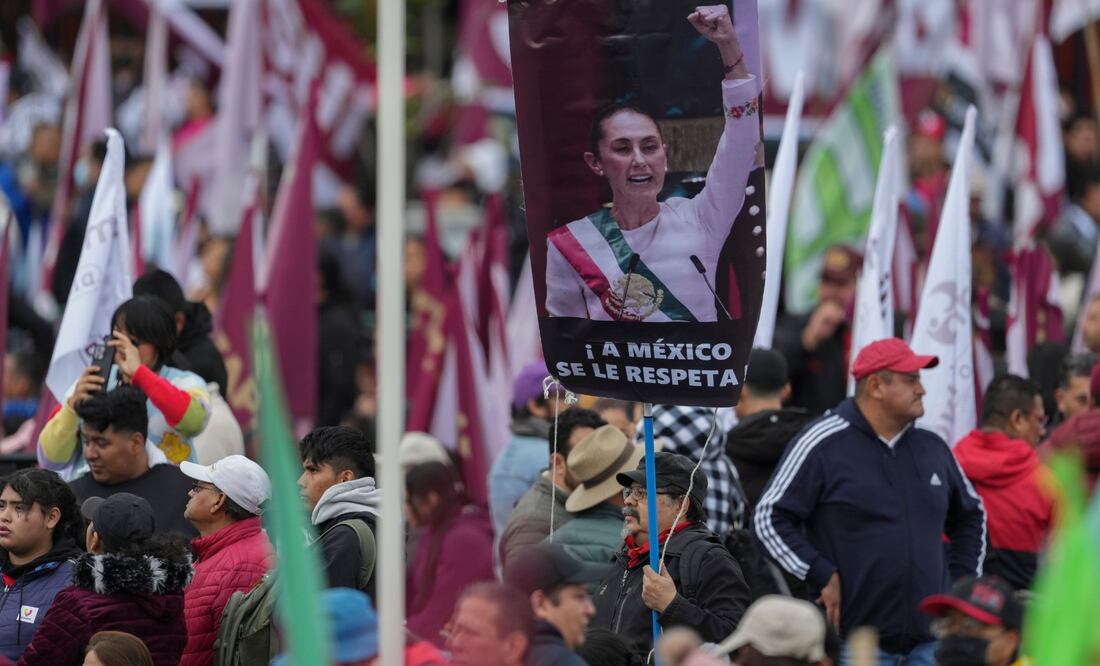 Claudia Sheinbaum repasa su Administración en informe de 100 días de gobierno. Foto: AP