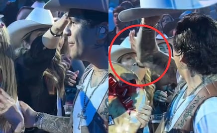 Christian Nodal regaña a fan que le intentó quitar su sombrero: "Eso no se hace"
