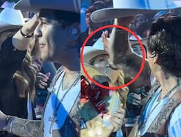 Christian Nodal regaña a fan que le intentó quitar su sombrero: "Eso no se hace"