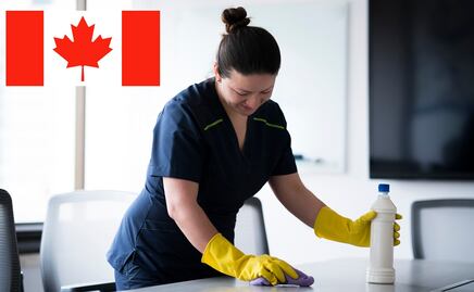 Hay vacantes para trabajar en limpieza en Canadá; pagan hasta $46,400 a mexicanos