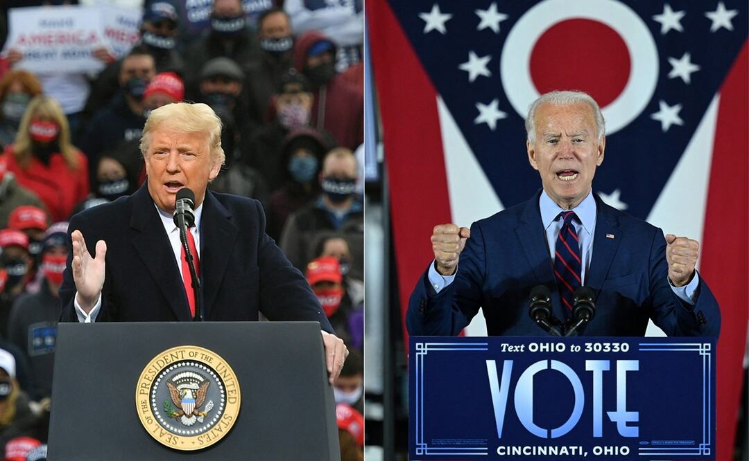 ¿Por qué se ve a Biden mucho más mayor que a Trump si sólo se llevan tres años? (Photo by MANDEL NGAN and JIM WATSON / AFP)
