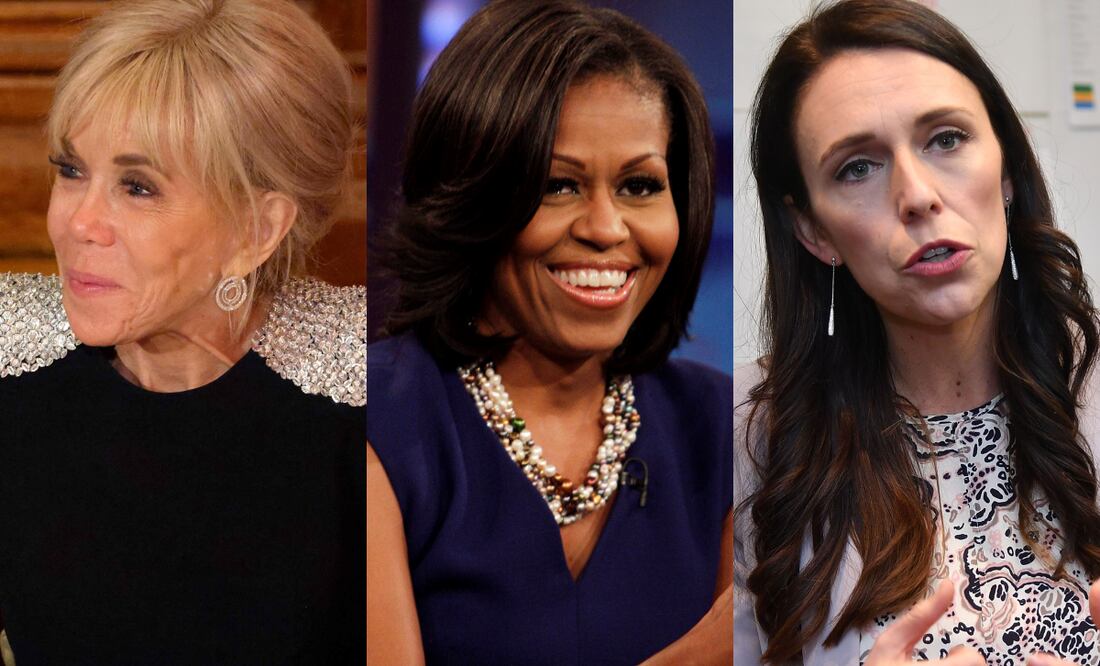 Birgitte Macron, Michelle Obama y Jacida Ardem; mujeres poderosas acusadas de haber nacido hombres. Foto: AFP/AP