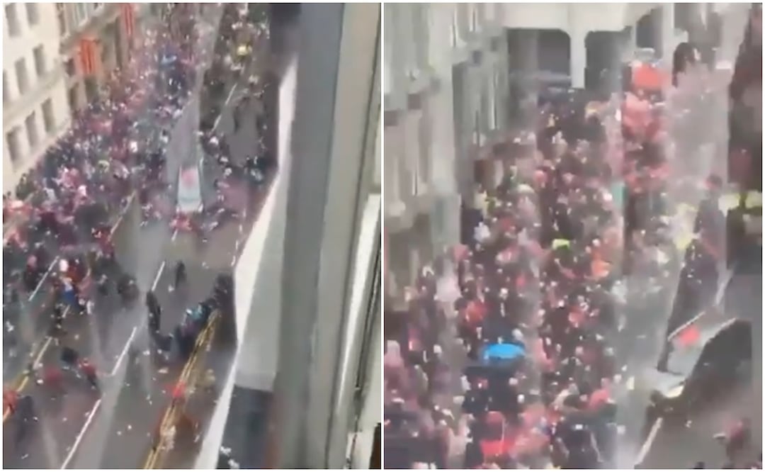 IMÁGENES. Festejo del Liverpool termina en tragedia, auto atropella a varios asistentes. Fotos: Tomada de Twitter