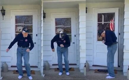 Video. Veterano de la Segunda Guerra Mundial luce baile en cuarentena