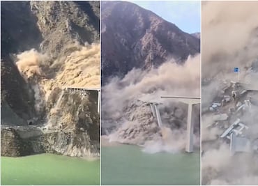 Imágenes impactantes: se derrumba el nuevo puente Hongqi de 758 metros en China tras pocos meses de haber sido inaugurado