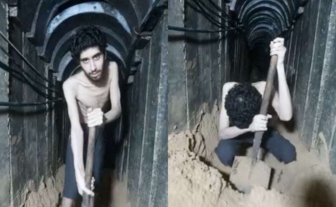 Impactante video muestra a rehén israelí cavando su tumba; familia clama por su vida. Foto: AFP