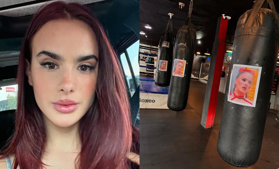 Escuela de Boxeo pone fotos de Gala Montes en sacos de pelea, se disculpa y cierra su cuenta. ¿En apoyo a Adrián Marcelo? Foto: Captura redes sociales