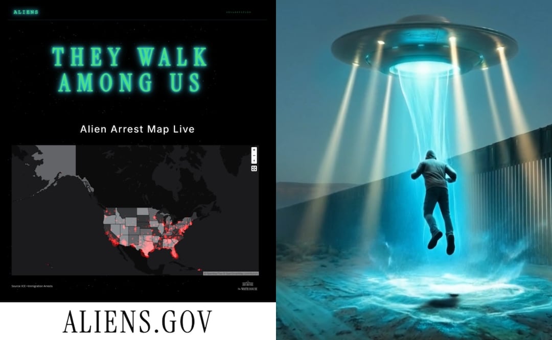 Casa Blanca desata polémica al publicar mapa de arrestos de migrantes y compararlos con extraterrestres. Foto: The White House / ALIENS.GOV
