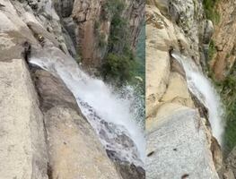 Parque en China engaña a turistas y hace pasar tubería por cascada. VIDEO