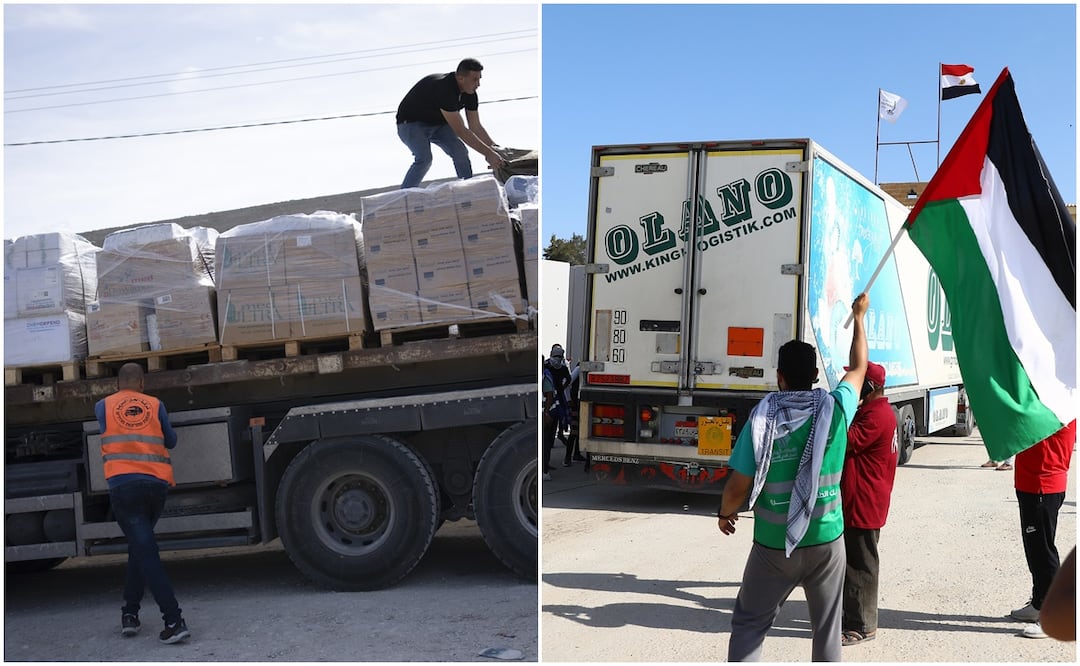 Llega nuevo convoy de ayuda a Gaza asolada por los bombardeos de Israel. Foto: AP/EFE