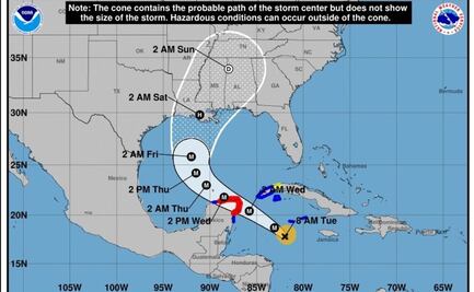 Delta, peligroso huracán de categoría 4, avanza hacia Yucatán