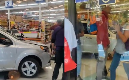 Conductora de la tercera edad choca su auto hasta el interior de un supermercado en la CDMX. VIRAL