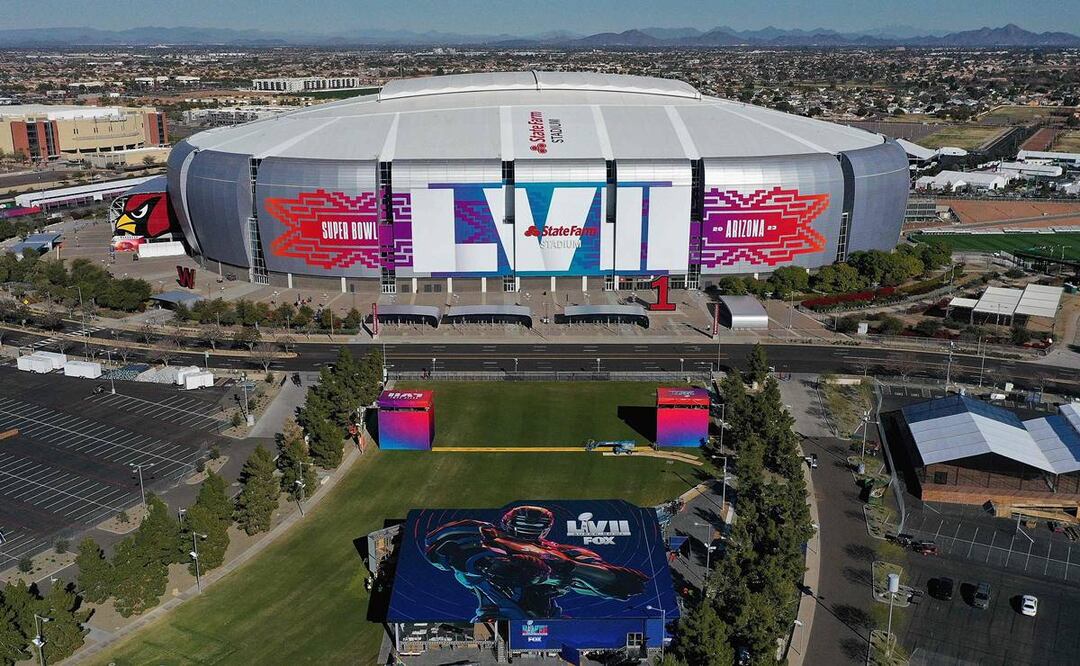 El State Farm Stadium es la sede del Super Bowl 2023. Foto: AFP