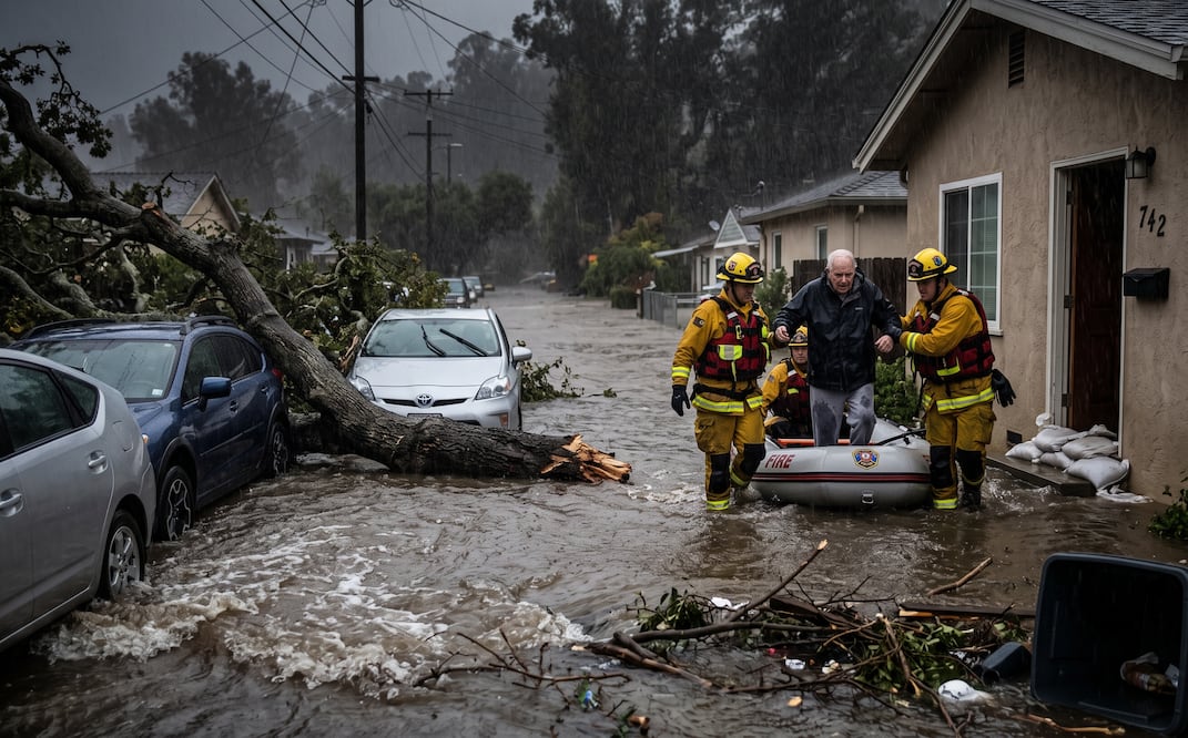 California declara emergencia por El Niño: temen fuertes tormentas e inundaciones. Foto IA