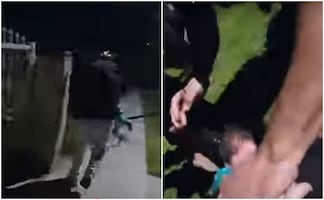 Video. Policía de LA tira a hombre que cargaba un bebé y le fractura el cráneo