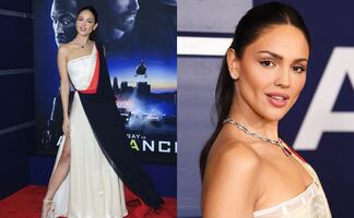 Eiza González vuelve a su cabello oscuro y "roba miradas" con vestido de raja 