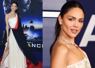 Eiza González vuelve a su cabello oscuro y "roba miradas" con vestido de raja
