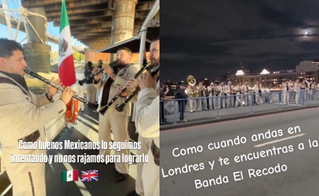 El Recodo arma un palomazo frente al Tower Bridge y la policía interrumpe el show. Foto: Instagram / TikTok