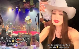 “¿No se enojó Ángela Aguilar?”. Fan se hace viral en TikTok luego de que Christian Nodal le diera su sombrero