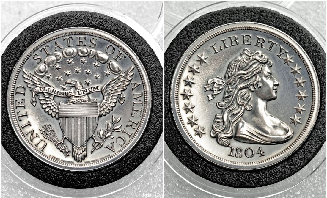 La moneda Liberty de plata del año 1804 a la venta en internet. Foto: Captura / eBay