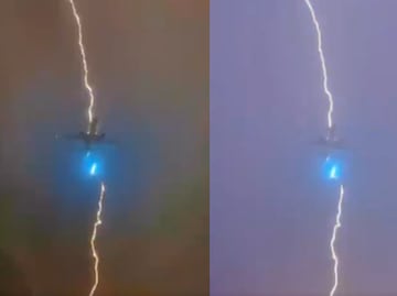 Avión es golpeado por un rayo en pleno vuelo y se vuelve viral en redes sociales. VIDEO