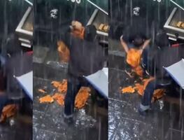 “Todavía sirve”. Empleados de taquería en CDMX levantan del suelo mojado pedazos de carne. VIDEO