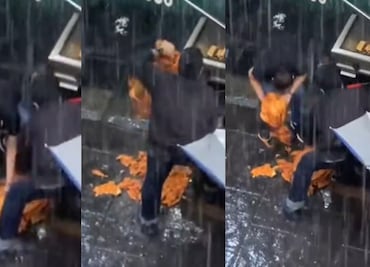 “Todavía sirve”. Empleados de taquería en CDMX levantan del suelo mojado pedazos de carne. VIDEO