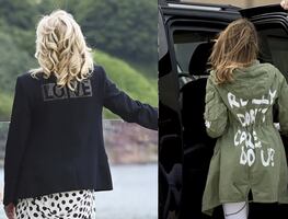 Jill Biden viste saco con la palabra 'amor' y reviven críticas a Melenia Trump