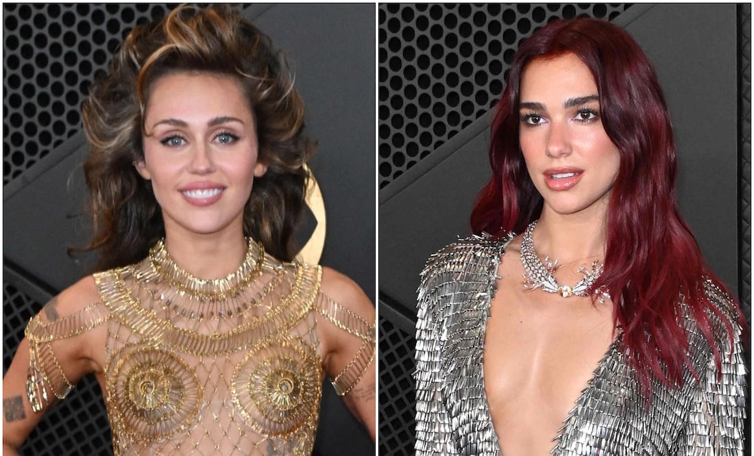 Miley Cyrus, Dua Lipa, Paris Jackson y Paty Cantú enamoran la red carpet de los Grammy. Foto: AFP