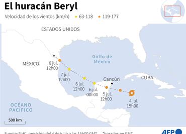 México se prepara para la llegada del huracán Beryl, categoría 2