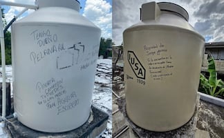 ¡Mente de tiburón! Yucatecos marcan sus tinacos para identificarlos tras huracán Beryl; “tengo dueño, pelaná”