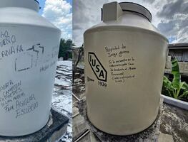 ¡Mente de tiburón! Yucatecos marcan sus tinacos para identificarlos tras huracán Beryl; “tengo dueño, pelaná”