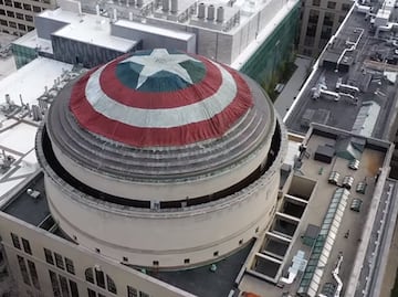 Video. Transforman cúpula del MIT en escudo de Capitán América