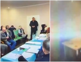 Funcionario ucraniano lanza granada en plena reunión y causa 26 heridos. VIDEO