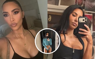 Kim Kardashian presume curvas y vientre plano con bikini verde antes de cumplir 46 años
