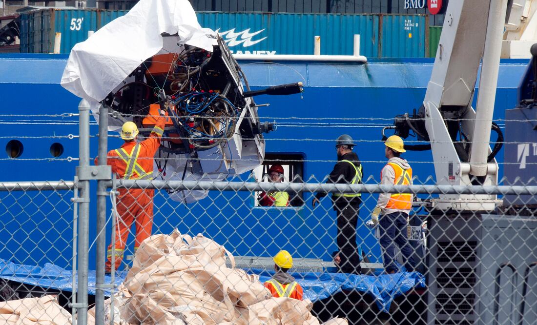 Misterio resuelto: Regresan los escombros del sumergible que implosionó en la expedición al Titanic. (Paul Daly/The Canadian Press via AP)