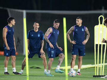 Los argentinos De Paul y Di María, "disponibles" frente a Croacia