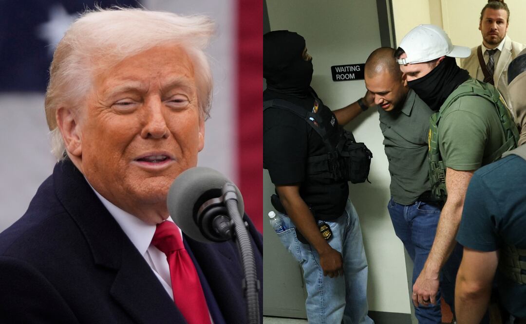 Trump presume aumento de arrestos migratorios; ICE triplica redadas en Estados Unidos. Foto: AP/AFP