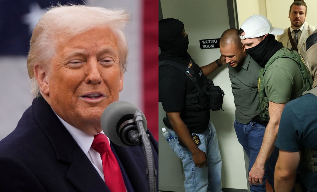 Trump presume aumento de arrestos migratorios; ICE triplica redadas en Estados Unidos. Foto: AP/AFP