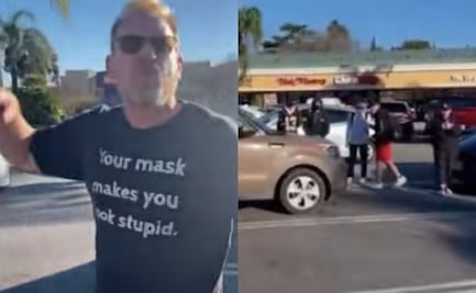 “¡Bola de idiotas!”. Hombre agrede a menores por usar cubrebocas en California