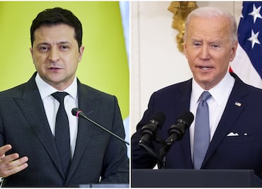 "Debemos frenar al agresor cuanto antes", le dice Zelenskyy a Biden