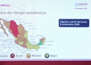 Covid-19. Semáforo epidemiológico en México (7 de noviembre)