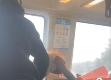 Video. Cabello de pasajera se incendia en tren de San Francisco