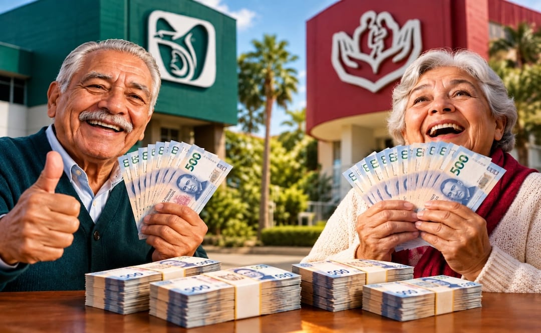 Aguinaldo IMSS e ISSSTE 2026: ¿Quiénes recibirán más dinero y cuál es la fecha de pago? Foto: Canva / IMSS / ISSSTE