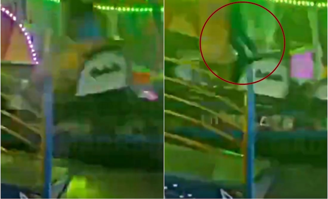 Por dramática falla, pasajeros de juego mecánico en feria salen proyectados al aire. VIDEO. Foto: X